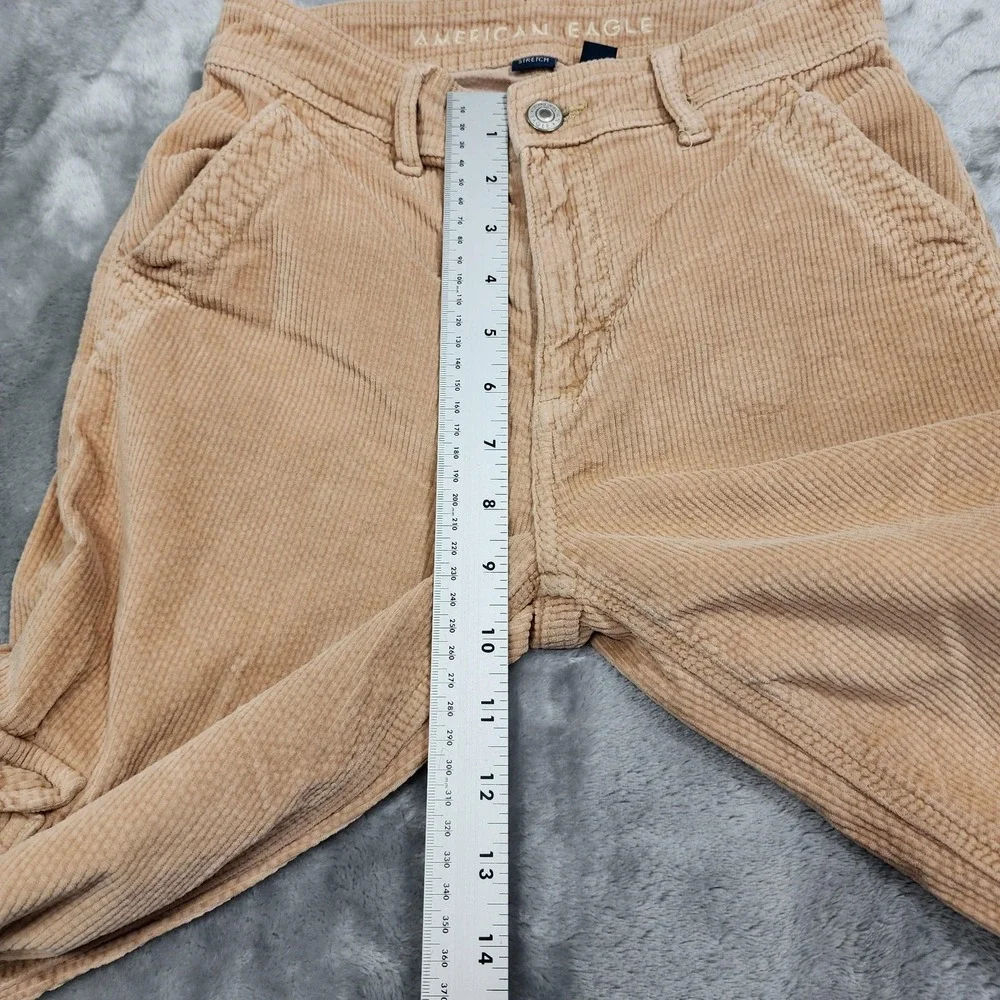 American Eagle Pants Womens 000 Beige Super High Rise Wide Leg‎ Baggy Corduroy